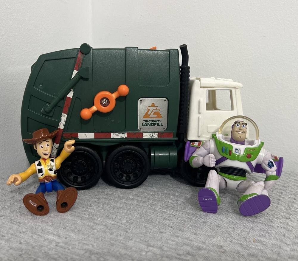 Disney Pixar Toy Story Garbage Truck Woody & Buzz Lightyear Lot Action Figures
